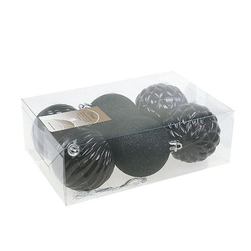 Floristik24 Christmas Ball Black Mix Ø7cm plastica 6 pezzi