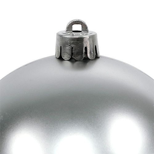 Palla di Natale argento Ø10cm 4 pezzi