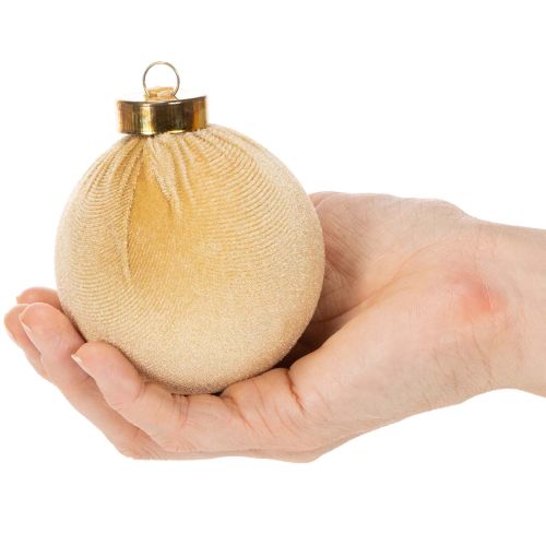 Palline di Natale effetto velluto, mix di colori caldi, 8 cm, 12 pezzi | Floristik24.it