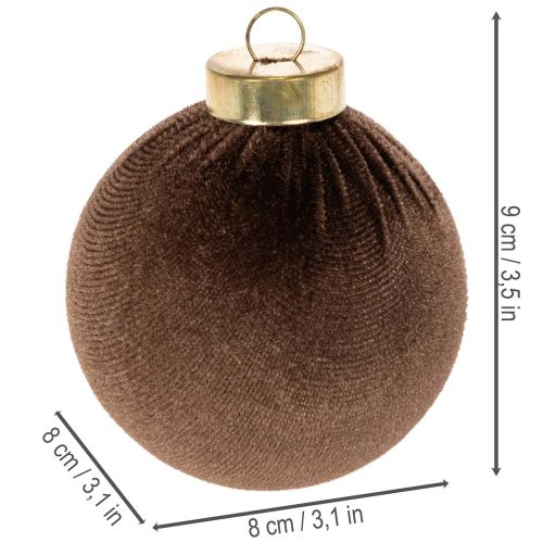 Palline di Natale effetto velluto, mix di colori caldi, 8 cm, 12 pezzi | Floristik24.it