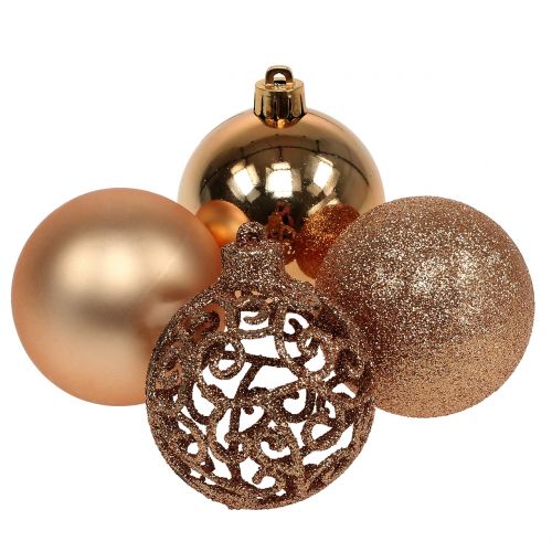 Floristik24 Pallina di Natale rame oro Ø6cm 16 pz