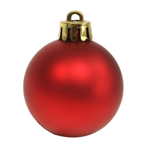 Floristik24 Pallina di Natale rossa piccola Ø4cm 16 pz