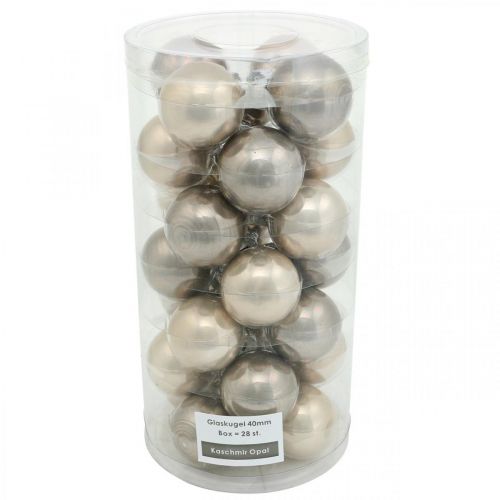 Floristik24 Palline per albero di Natale, mini palline per albero, mix di decorazioni natalizie beige/madreperla H4,5cm Ø4cm vero vetro 24 pezzi