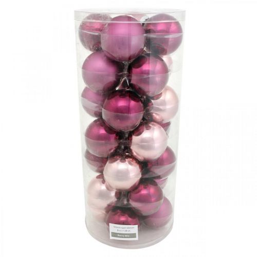 Prodotto Palla di Natale, decorazioni per albero di Natale, palline per albero viola H6,5cm Ø6cm vero vetro 24 pz