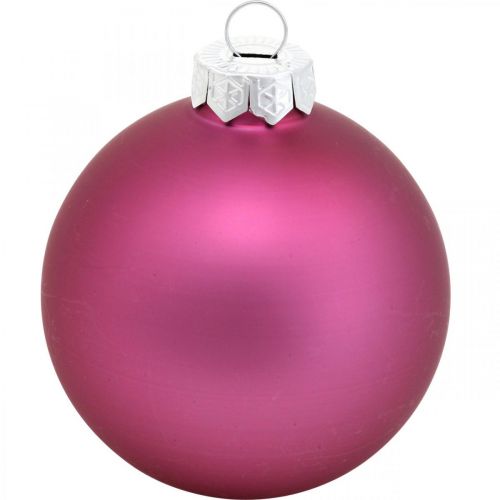 Prodotto Palle di Natale, decorazioni per l'albero, palline di vetro viola H8.5cm Ø7.5cm vero vetro 12 pezzi