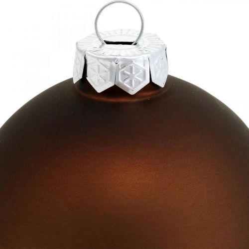 Floristik24 Palla per albero di Natale, decorazioni per albero, palline di Natale marroni H6,5cm Ø6cm vero vetro 24 pz