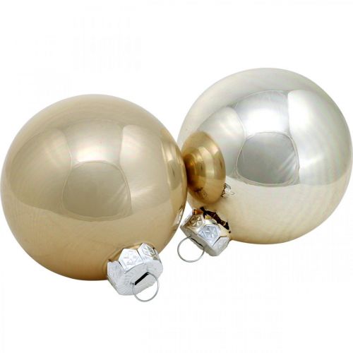 Floristik24 Mix di palline per albero di Natale, decorazioni natalizie, mini decorazioni per albero bianco/madreperla H4,5 cm Ø4 cm vero vetro 24 pezzi