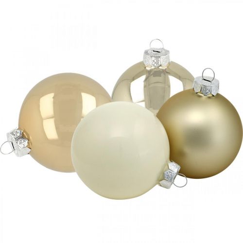Palline per albero di Natale, decorazioni per l&#39;albero, palline di vetro bianco / madreperla H8.5cm Ø7.5cm vero vetro 12pz