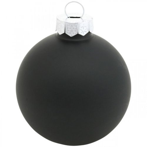 Prodotto Palle per albero di Natale, pendenti per alberi, palline di vetro nere H6,5 cm Ø6 cm vero vetro 24 pz