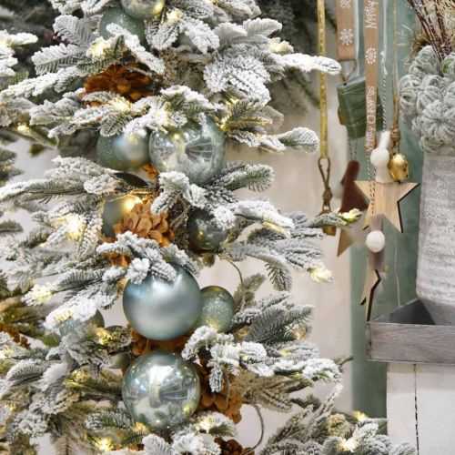 Floristik24 Palla di Natale, decorazione dell&#39;albero, palla dell&#39;albero di Natale verde menta H6,5cm Ø6cm vero vetro 24 pz