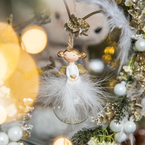 Floristik24 Palla di Natale Angelo Decorazioni per l&#39;albero di Natale H11.5cm Ø6cm