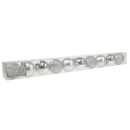 Prodotto Palla di Natale plastica argento 6cm 10pz