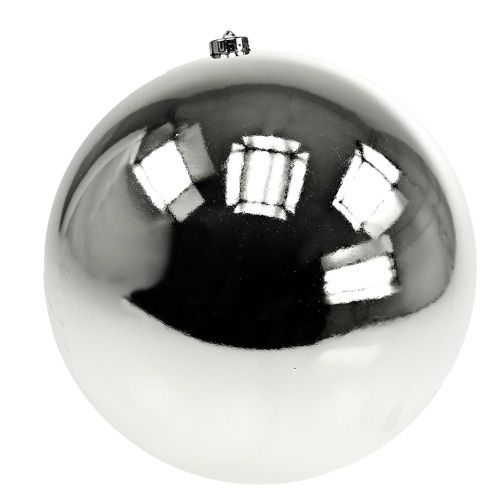Palla di Natale in plastica grande argento Ø25cm
