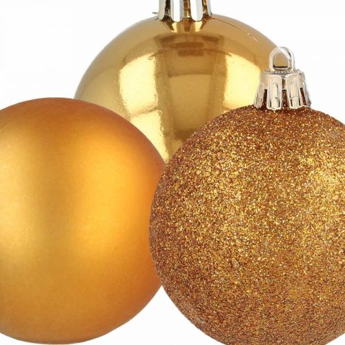 Prodotto Palle per albero di Natale, decorazioni natalizie, decorazioni per alberi plastica arancione Ø6cm 10 pezzi