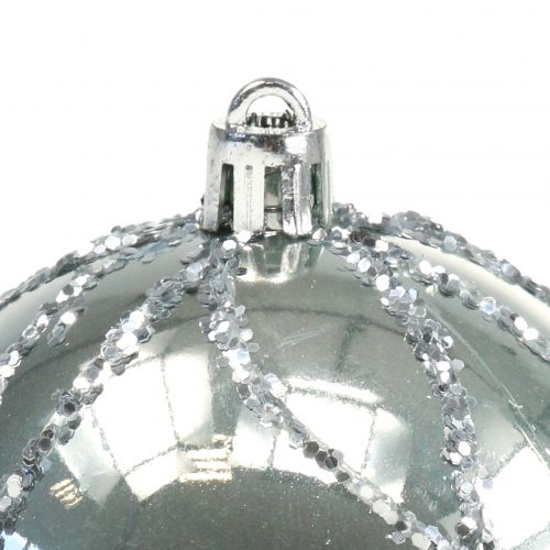 Floristik24 Palla di Natale plastica argento Ø8cm 2pz