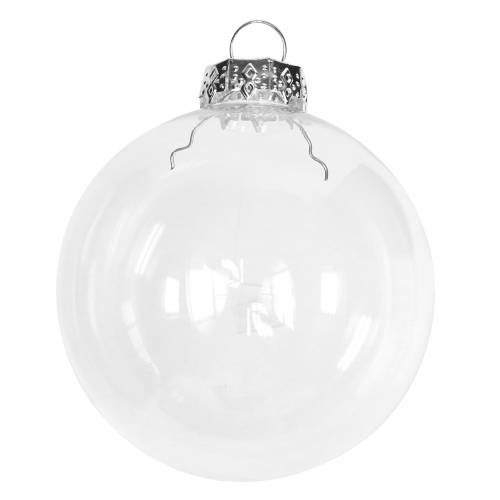 Floristik24 Palla di Natale in vetro Ø7,5 cm trasparente 12 pz