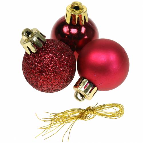 Floristik24 Decorazione per albero di Natale Palla di Natale rossa 3 cm 14 pz