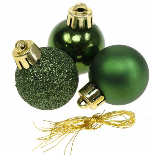 Floristik24 Decorazione albero di Natale Palla di Natale verde 3 cm 14 pezzi