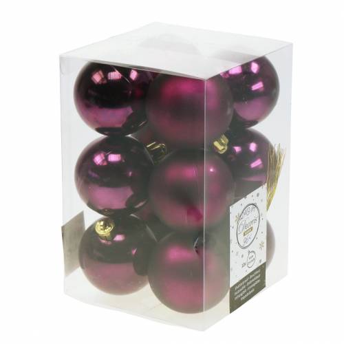Floristik24 Decorazione per albero di Natale Palla di Natale Viola Ø6cm 12 pezzi