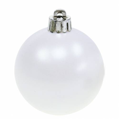 Floristik24 Decorazione per albero di natale Palla di natale bianca Ø6cm 12 pezzi