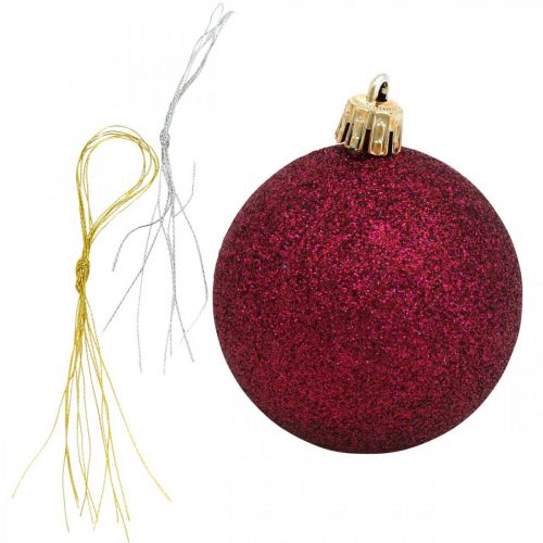 Floristik24 Palline di Natale, decorazioni natalizie, ciondoli albero rosa / rosa / rosa Ø5,5 cm plastica 10 pezzi