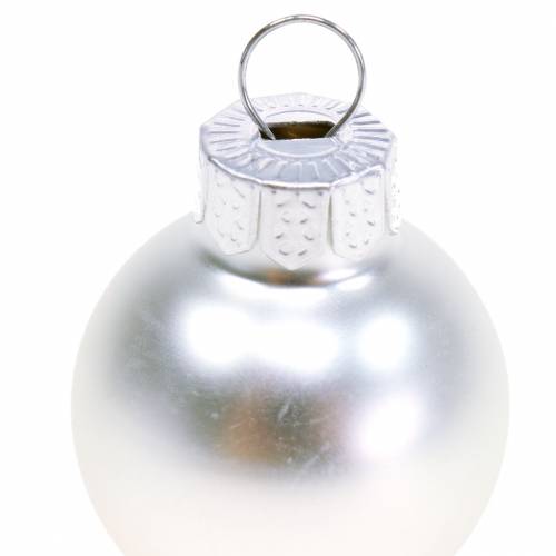 Prodotto Mini palline di Natale argento assortite Ø2,5cm 24 pezzi