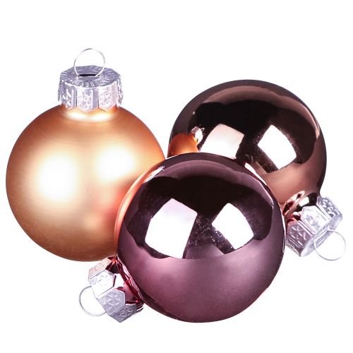 Prodotto Palline di Natale mix di albicocche palline per albero di vetro Ø4cm 24 pz