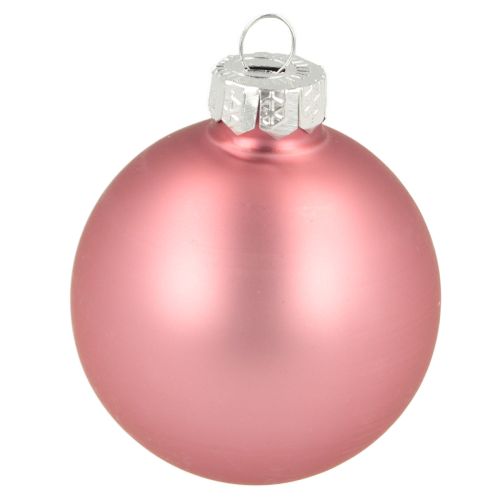 Prodotto Palline di Natale in vetro per decorazione albero rosa grigio Ø50mm 24 pz