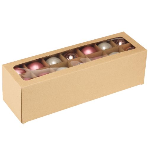 Prodotto Palline di Natale in vetro per decorazione albero rosa grigio Ø50mm 24 pz