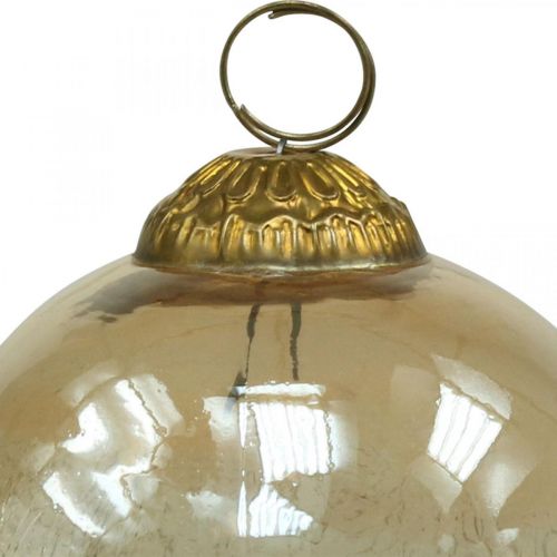Floristik24 Palle di Natale Palline per albero di Natale in vetro trasparenti, marroni Ø10cm 3pz