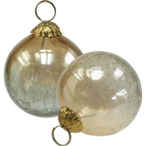 Floristik24 Palle di Natale Palle per albero di Natale in vetro trasparenti, marroni Ø8cm 4pz