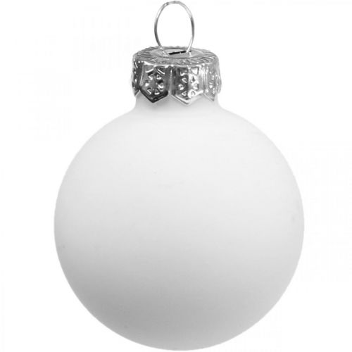Floristik24 Palle di Natale vetro bianco sfera di vetro opaco/lucido Ø4cm 60p