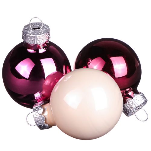 Prodotto Palline di Natale in vetro mini bacca beige rosa Ø3cm 22 pz