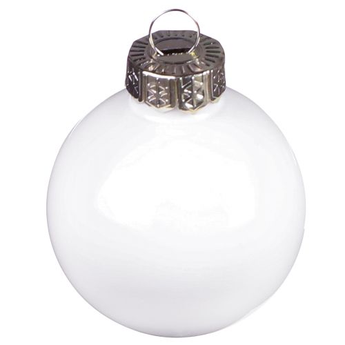 Prodotto Palle di Natale in vetro smalto bianco opaco Ø4cm 24 pz