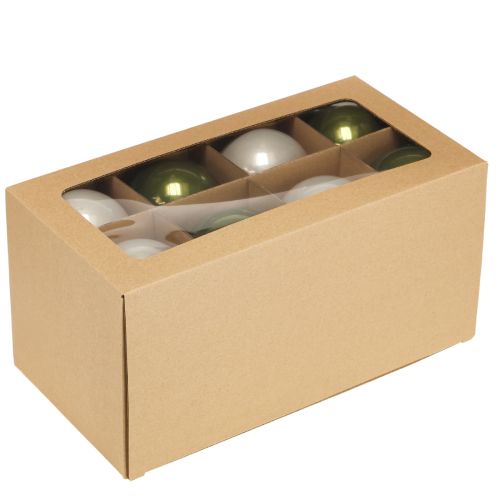 Prodotto Palline di Natale in vetro color oliva grigio argento Ø7,5cm 12 pezzi