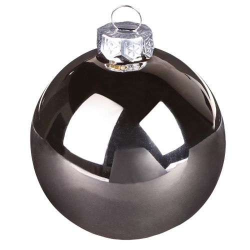 Prodotto Palline di Natale palline di vetro color albicocca argento Ø6cm 24 pz