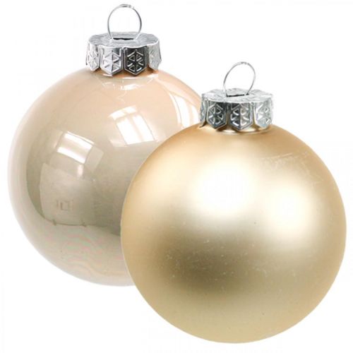 Floristik24 Palle di Natale in vetro rosa crema sfere di vetro Ø6cm 28p