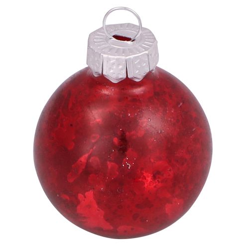 Prodotto Palline di Natale in vetro vintage rosso mini Ø3cm 22 pz