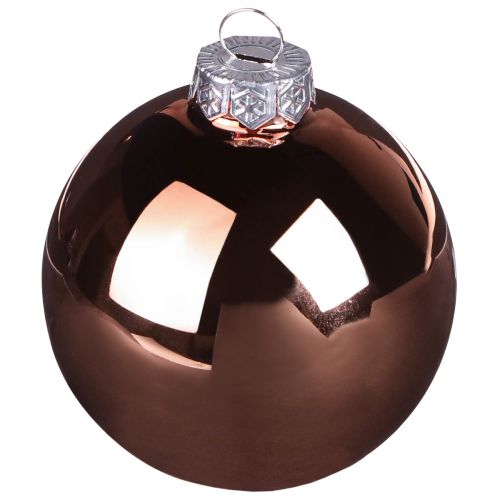 Prodotto Palline di Natale in vetro albicocca argento Ø7,5cm 12 pz