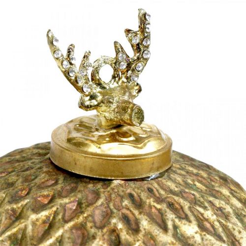 Floristik24 Palle di Natale renna decorazioni per albero vintage oro Ø12cm 2 pezzi