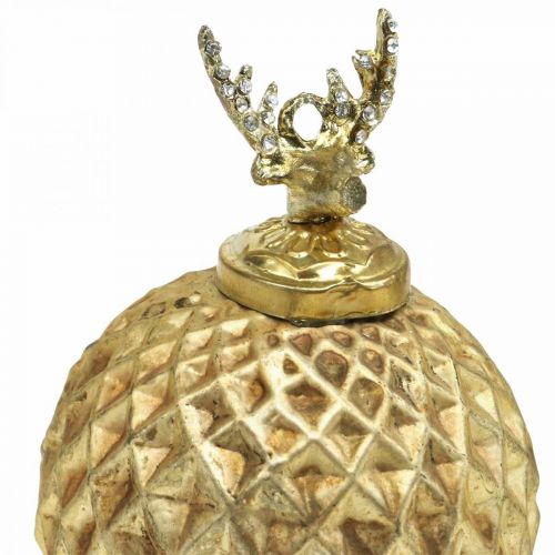 Floristik24 Palle di Natale renna Decorazioni per albero di Natale oro vintage Ø7cm 4 pezzi