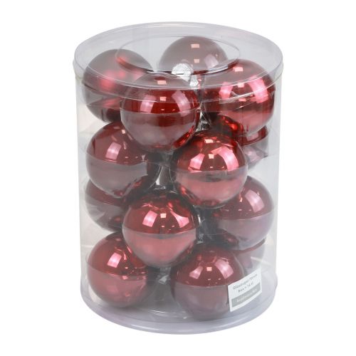 Prodotto Palle di Natale Palle per albero di Natale in vetro Bordeaux Ø7,5 cm 14 pz