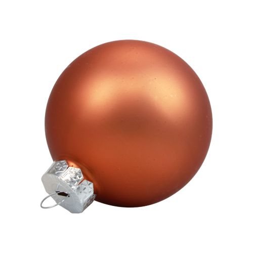 Floristik24 Palle di Natale in vetro Palle per albero di Natale rosso marrone Ø6,5 cm 24 pz