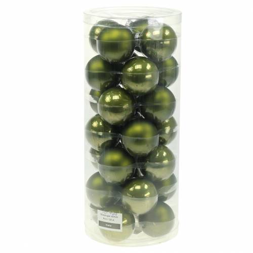 Floristik24 Palline di Natale in vetro mix verde Ø6cm 24pz