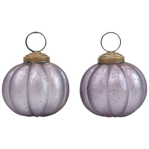 Floristik24 Palline di Natale in vetro viola Palline per albero di Natale vintage Ø6cm 4 pz