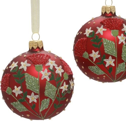 Prodotto Palle di Natale in vetro rosso Palle per albero di Natale prato Ø8cm 6pz