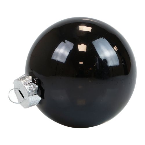 Prodotto Palle di Natale palline di vetro nere per albero lucide Ø7,5 cm 12 pezzi