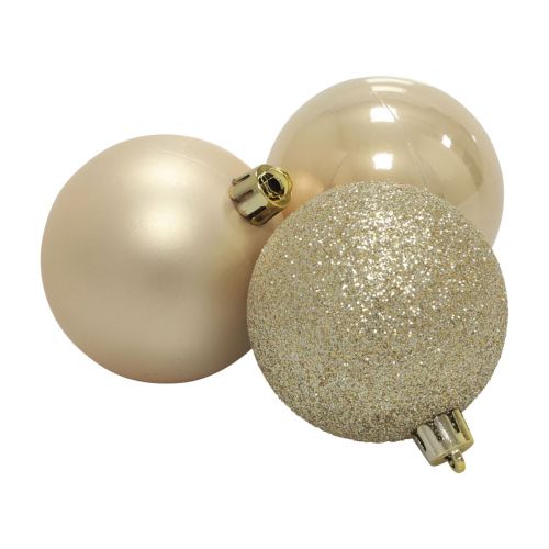 Prodotto Palline di Natale plastica champagne glitter opache Ø6cm 10p