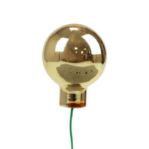 Floristik24 Palline di Natale su filo vetro specchio bacche oro 2,5 cm 140 pz