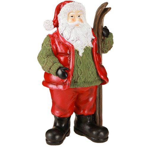 Prodotto Decorazione di Babbo Natale con sci dipinta 14×10,5×24,5cm